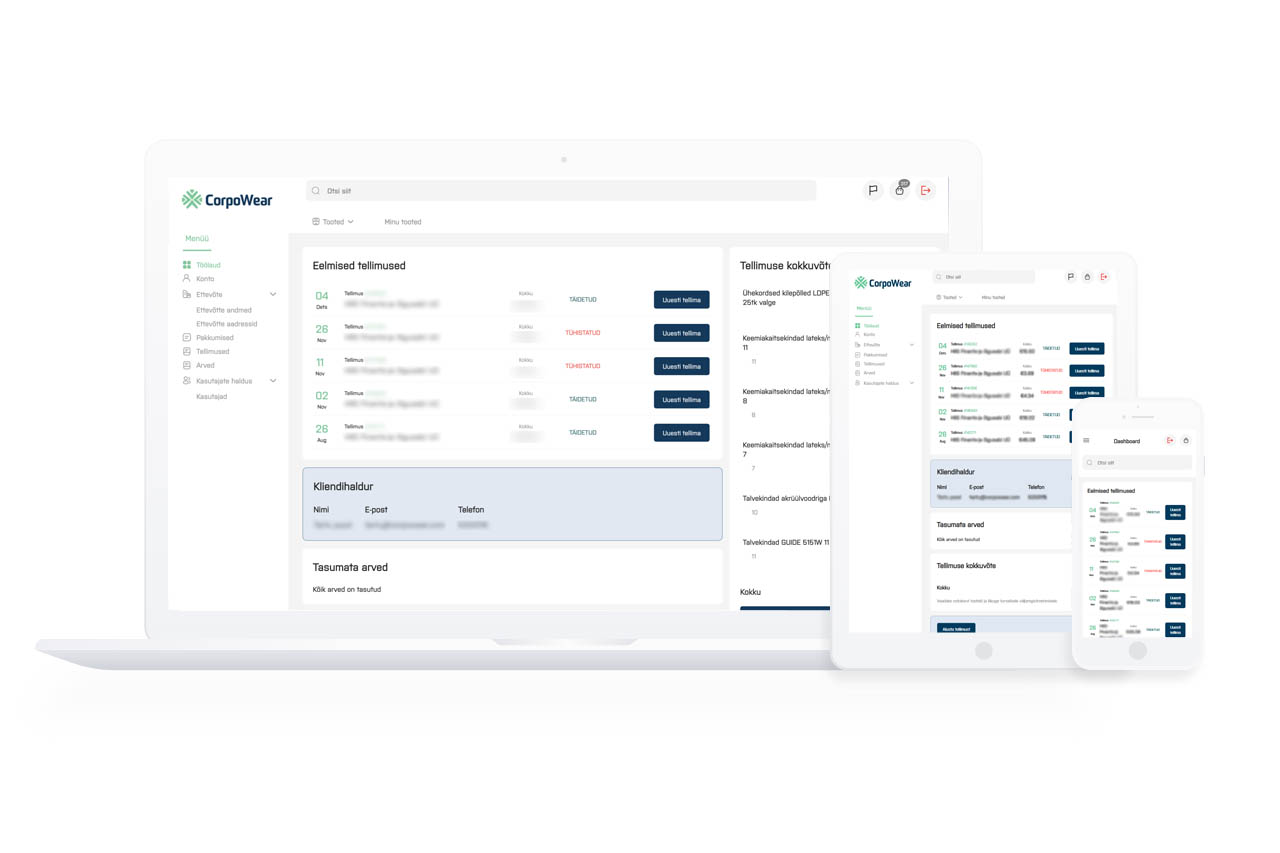 Corpowear dashboard